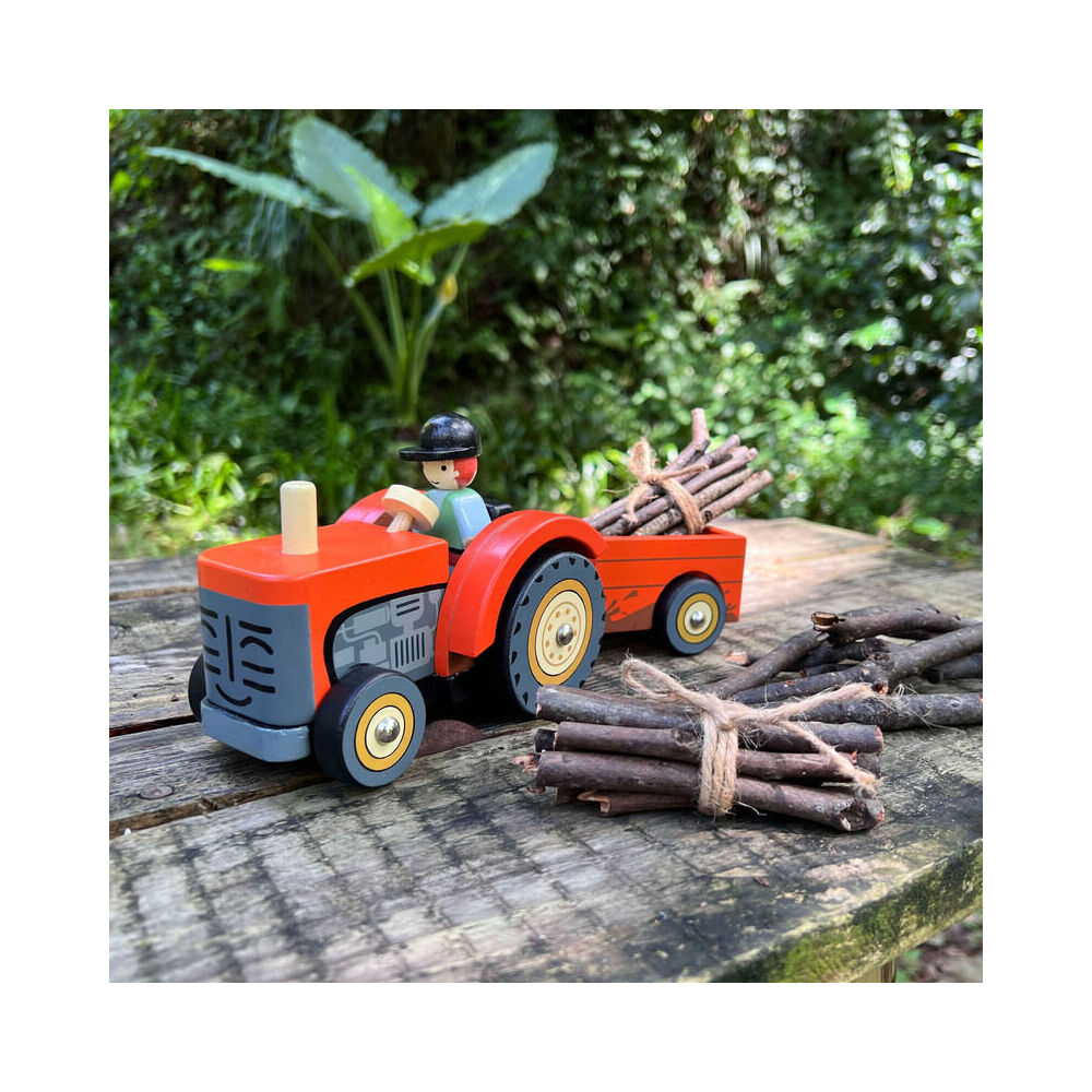Tender Leaf Toys Farmyard Tractor Kids Wooden Toy 18m+