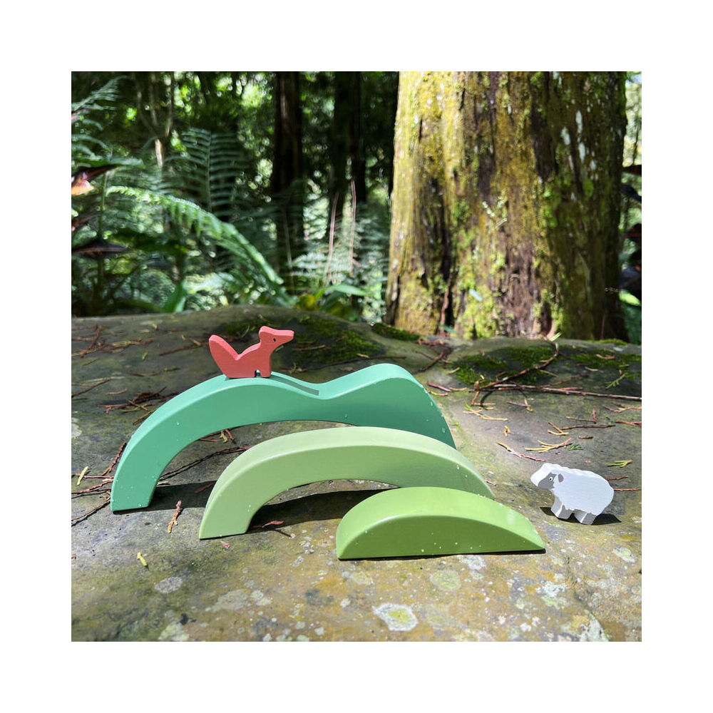Tender Leaf Toys Green Hills View Set Sensory Play Wooden Toy 18m+