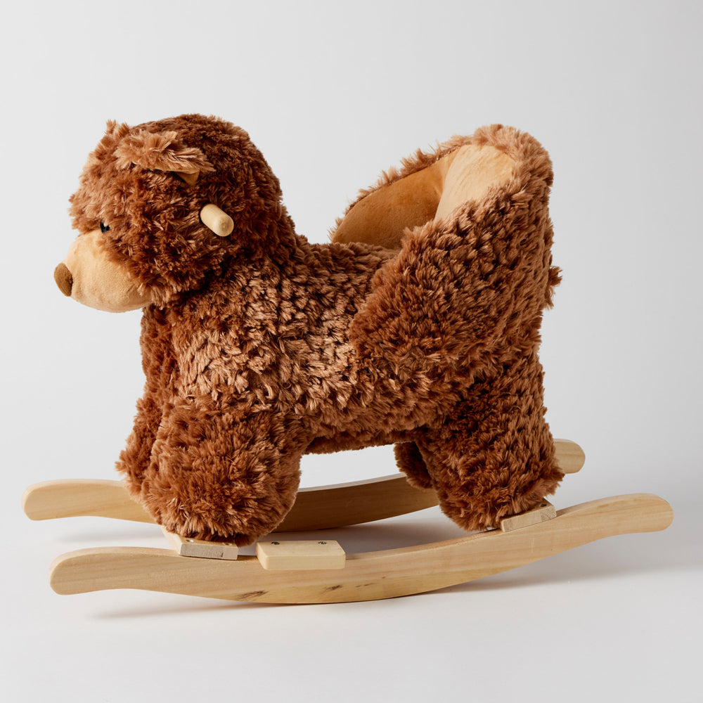 Jiggle & Giggle Wood/Polyester 55cm Rocking Bear Kids Ride-On Toy Brown 12m+