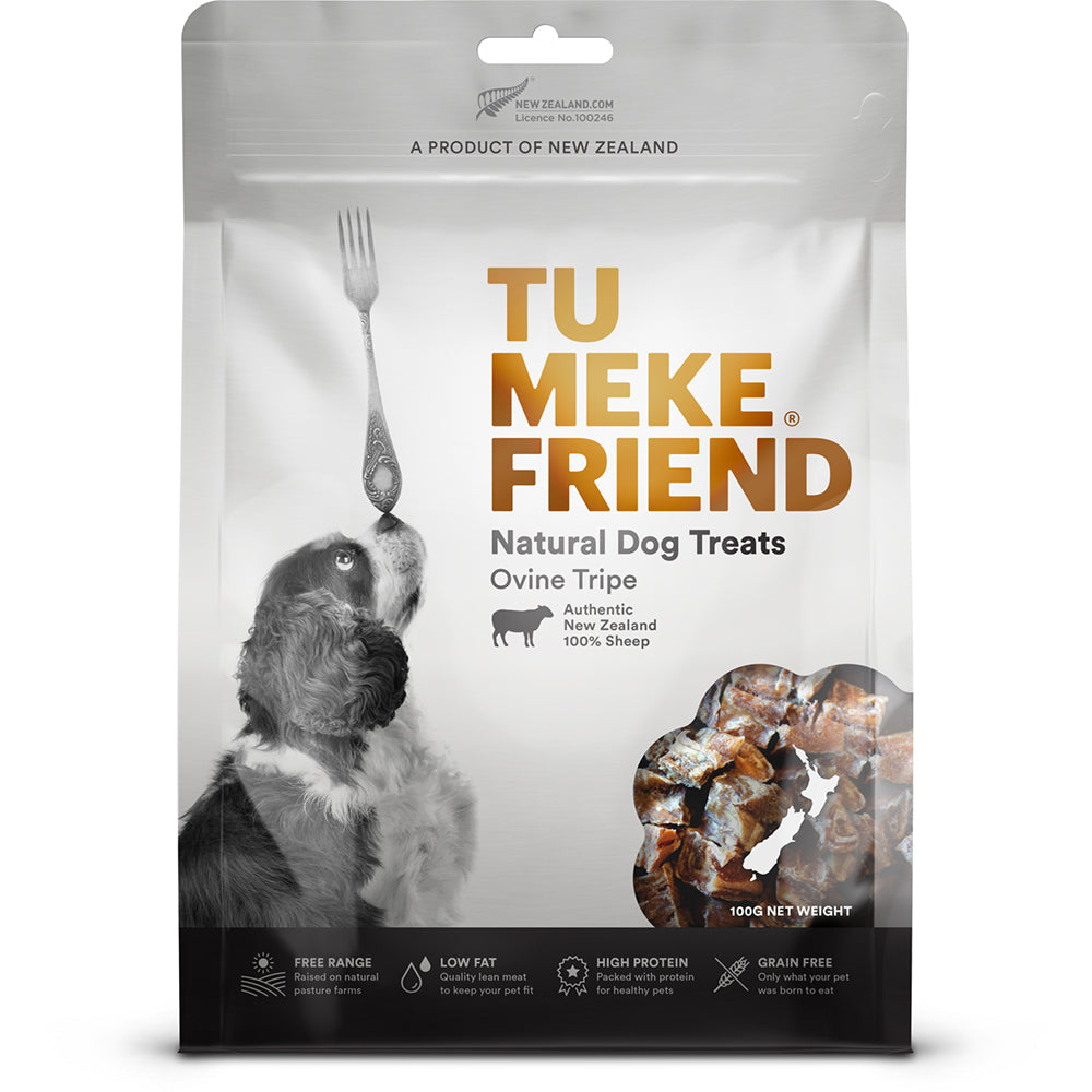 2PK Tu Meke Friend 100g Air-Dried Natural Dog Treats Ovine Tripe