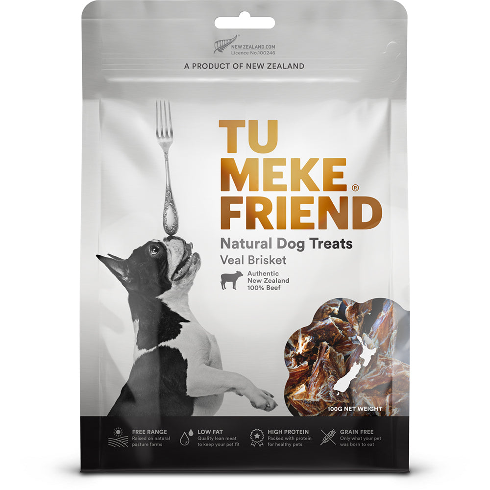 2PK Tu Meke Friend 100g Air-Dried Natural Dog Treats Veal Brisket