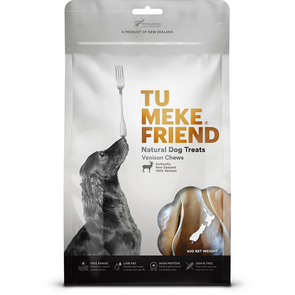 2PK Tu Meke Friend 60g Air-Dried Natural Dog Treats Venison Chews