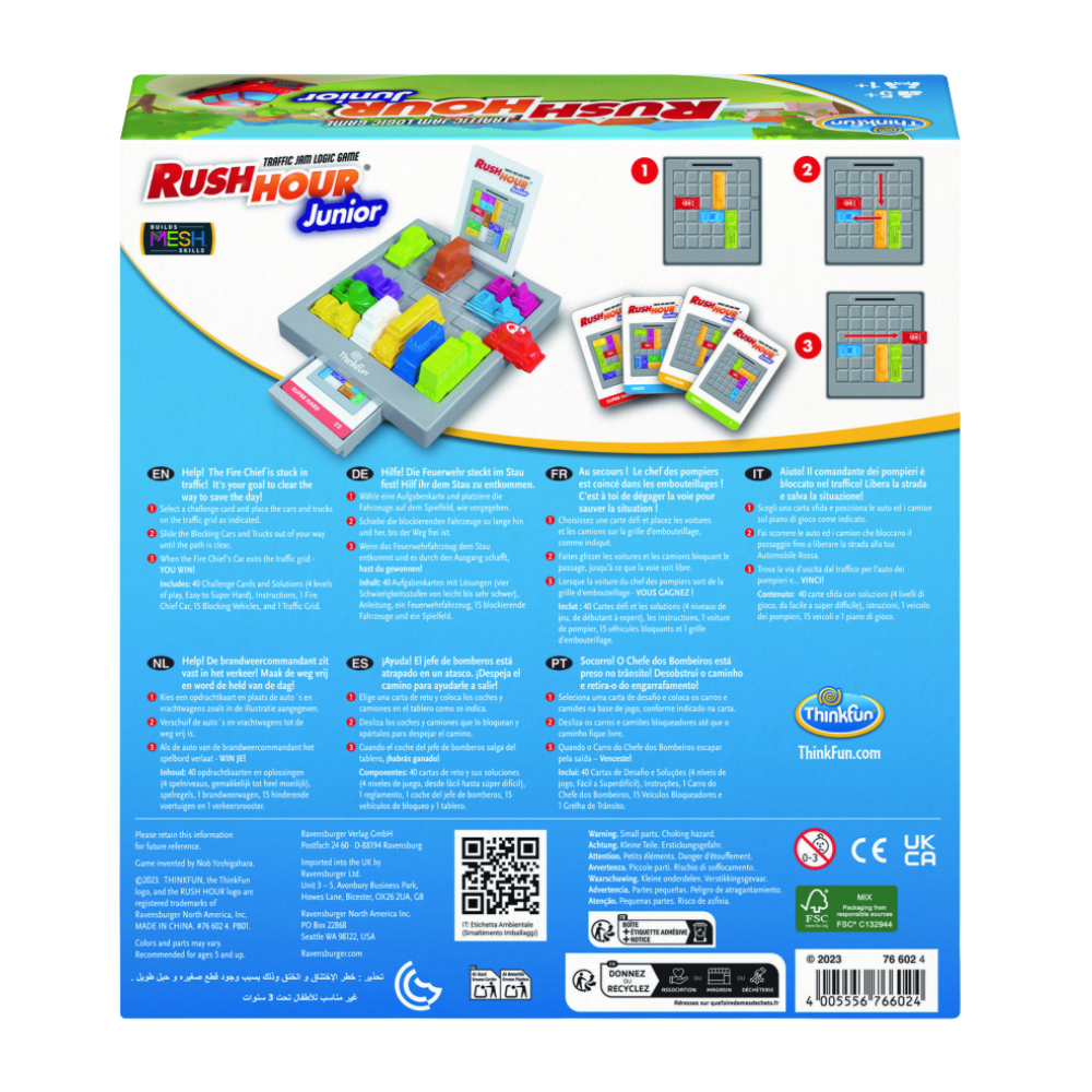 ThinkFun Rush Hour Junior Kids/Family Logic Game Toy 5y+