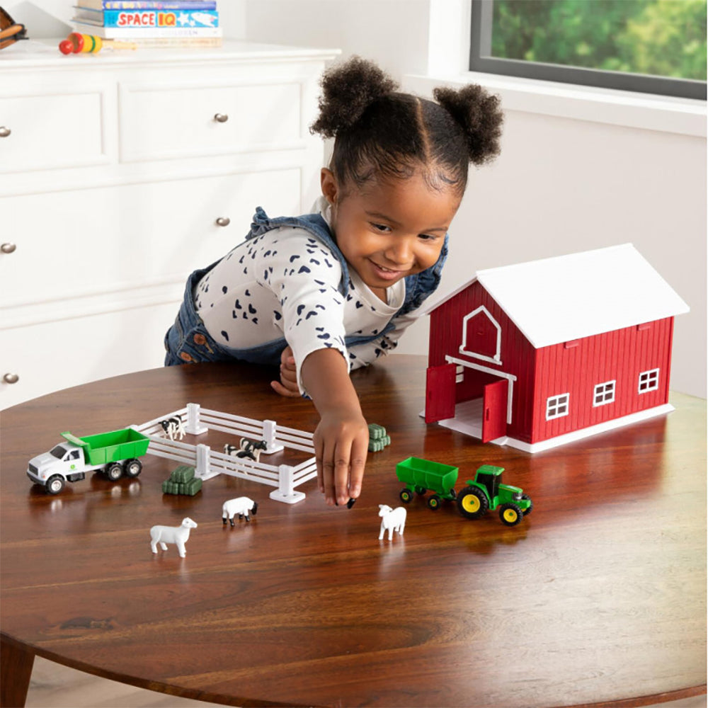 24pc John Deere 1:64 Red Barn Playset Kids/Childrens Toy Playset 3y+