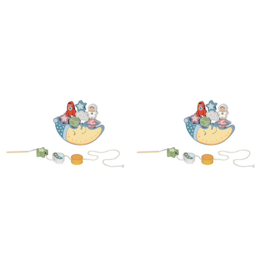 2PK Tooky Toy 2 In 1 Space Balance & Lacing Set Kids/Childrens Toy 3y+