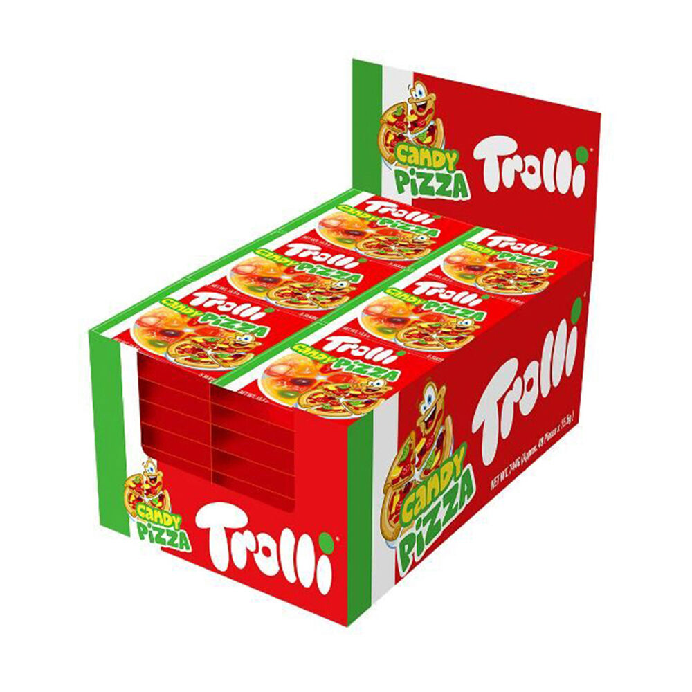 48PK Trolli Gummi Pizza-Shaped Box Chewy Fruit-Flavoured Lollies Candy 15.5g