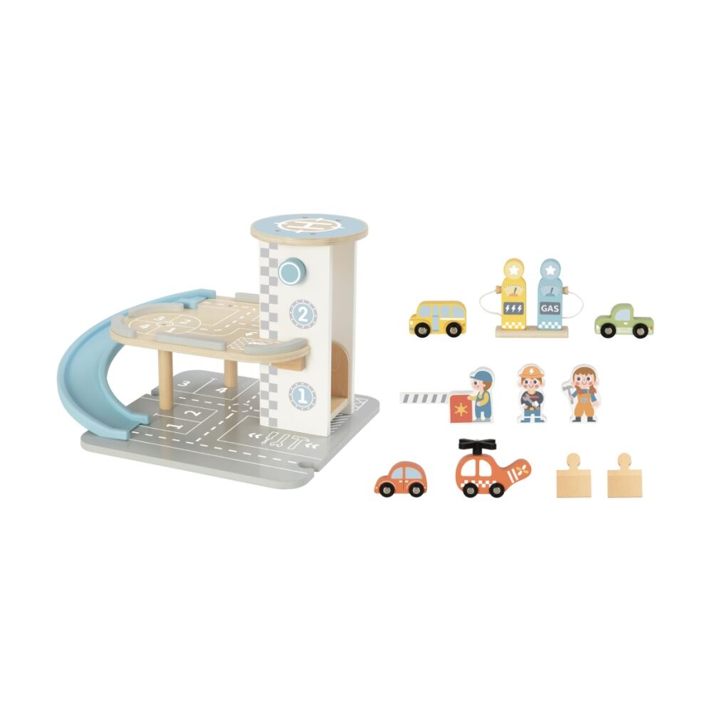 Tooky Toy Parking Garage Wooden Car Park Playset Kids/Children 3y+
