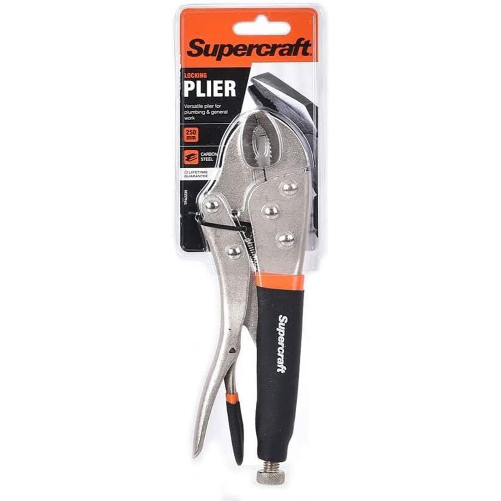2PK Supercraft Lockgrip Pliers Carbon Steel 250mm Soft Grip