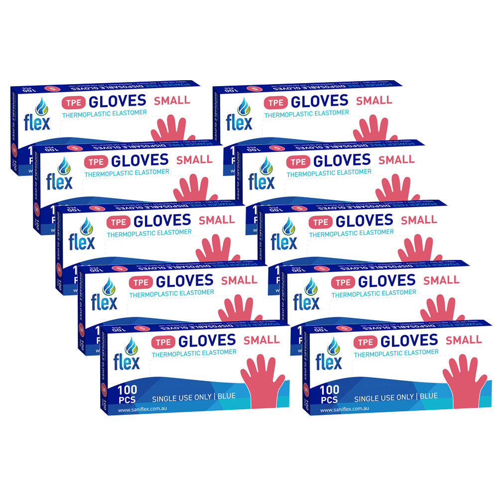 1000pc Saniflex TPE Disposable Gloves Blue Size S