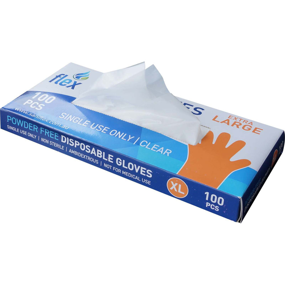 1000pc Saniflex TPE Disposable Gloves Clear Size XL