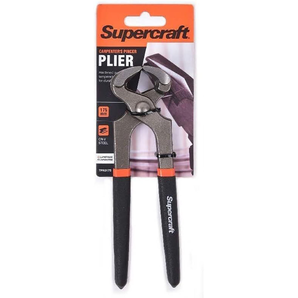 2PK Supercraft Carpenters Pincer Nose Cr-V Steel Pliers 175mm