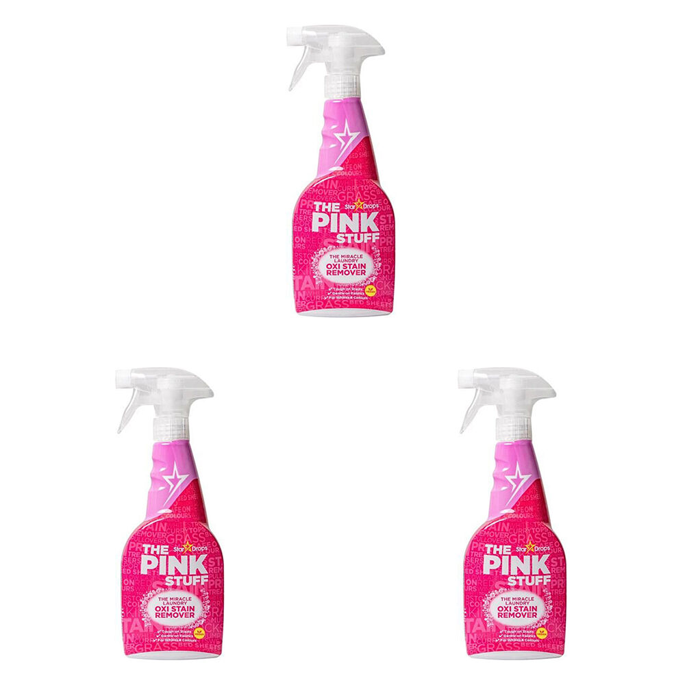 3PK The Pink Stuff Oxi Stain Remover Spray Fabric Laundry 500ml