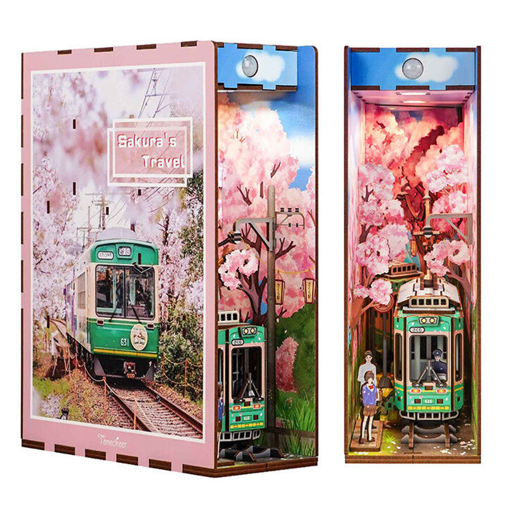 130pc Tonecheer Sakura's Travel 3DPuzzle 24.5cm DIY Book Nook Kit 15y+