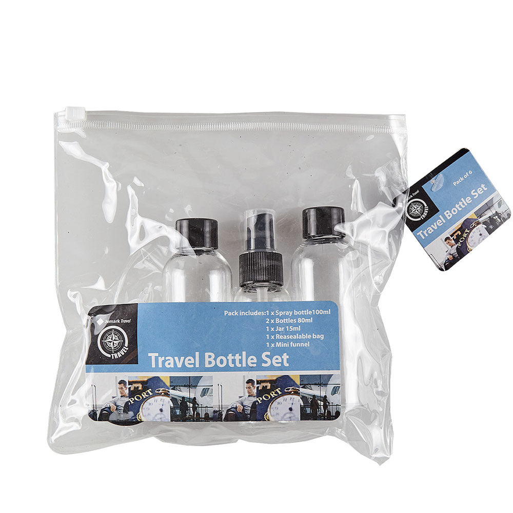20pc Jemark Travel Lightweight Portable Bottle Set With Pouch