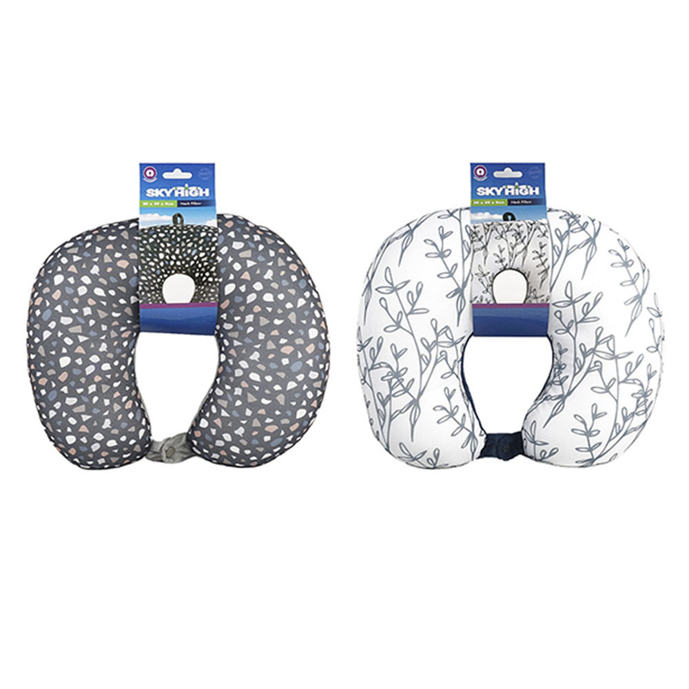 2PK Sky High Lightweight Portable Travel Neck Pillow Assorted Designs