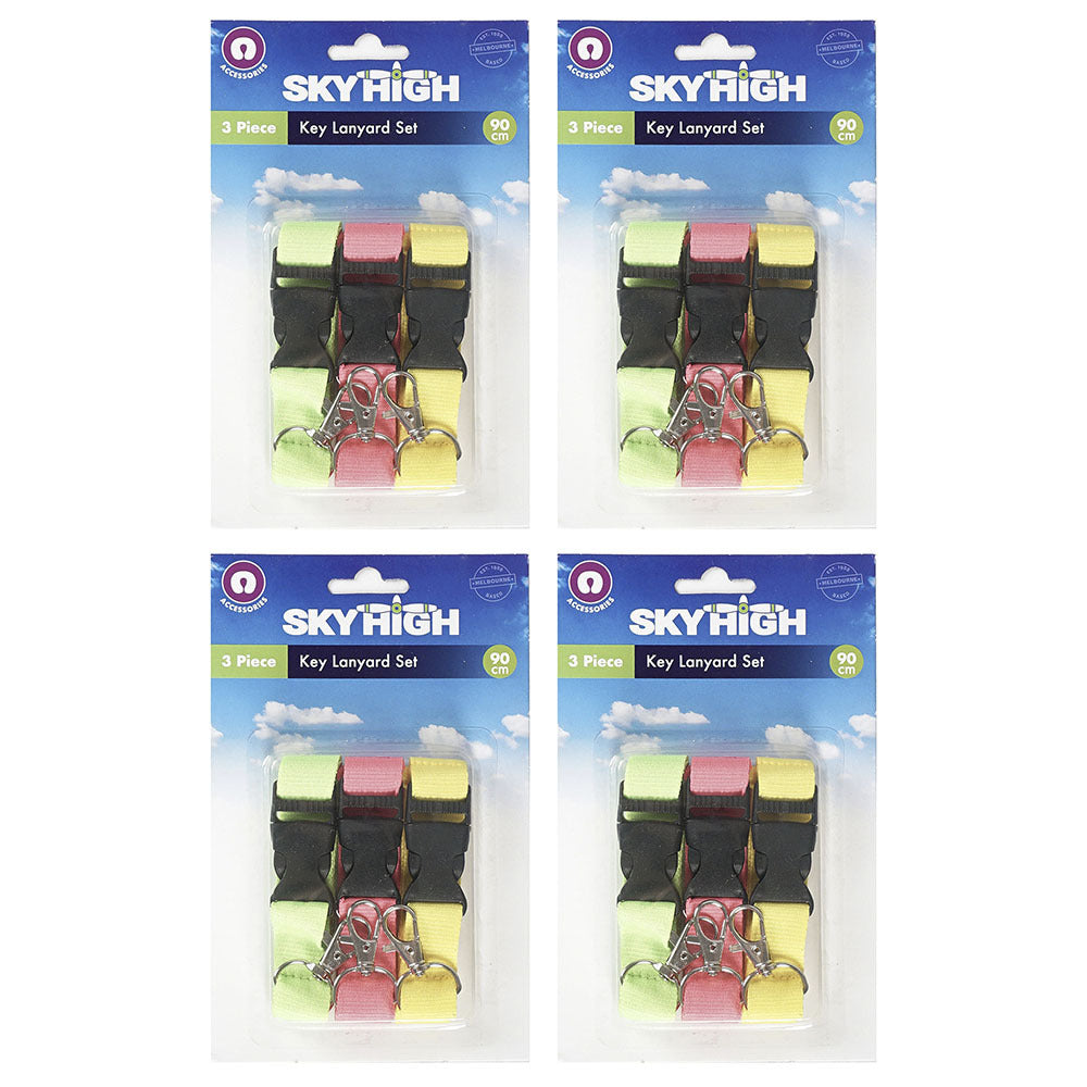 12pc Sky High Lightweight Portable Travel Key Lanyard Set