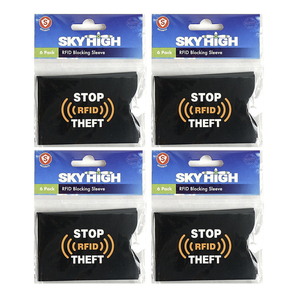 24pc Sky High Rfid Blocking Sleeve Passport/Card Wallet