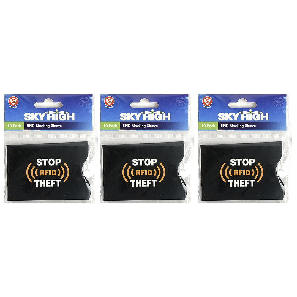 30pc Sky High Rfid Blocking Sleeve Passport/Card Wallet