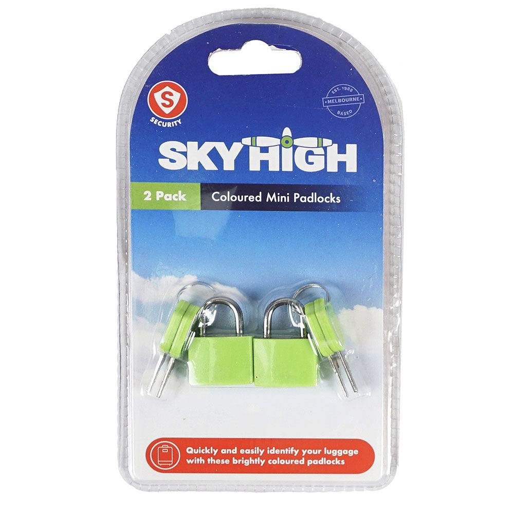 8pc Sky High Travel Coloured Luggage Mini Padlock Assorted Colours