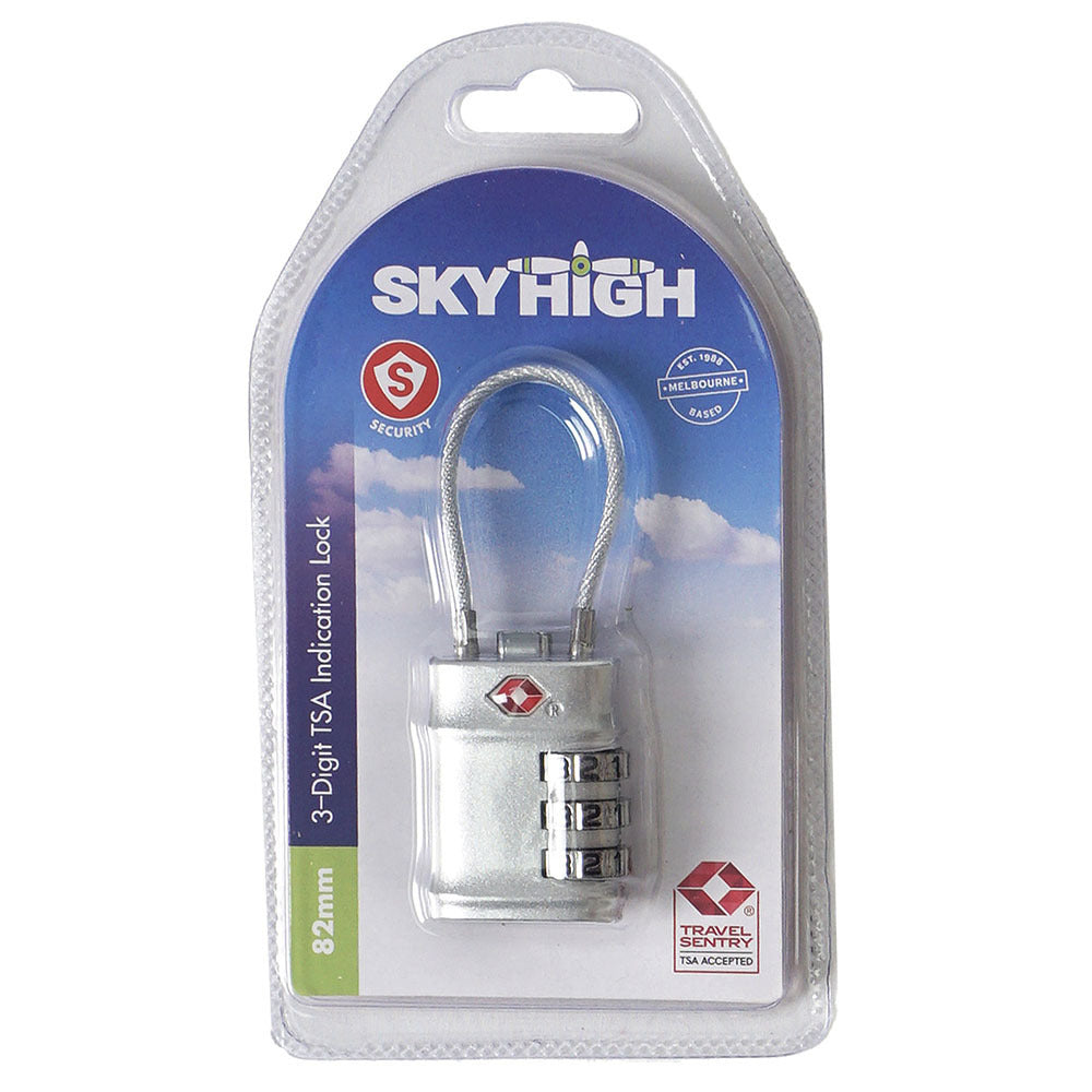 2PK Sky High Tsa Travel Padlock Combination Assorted Colours