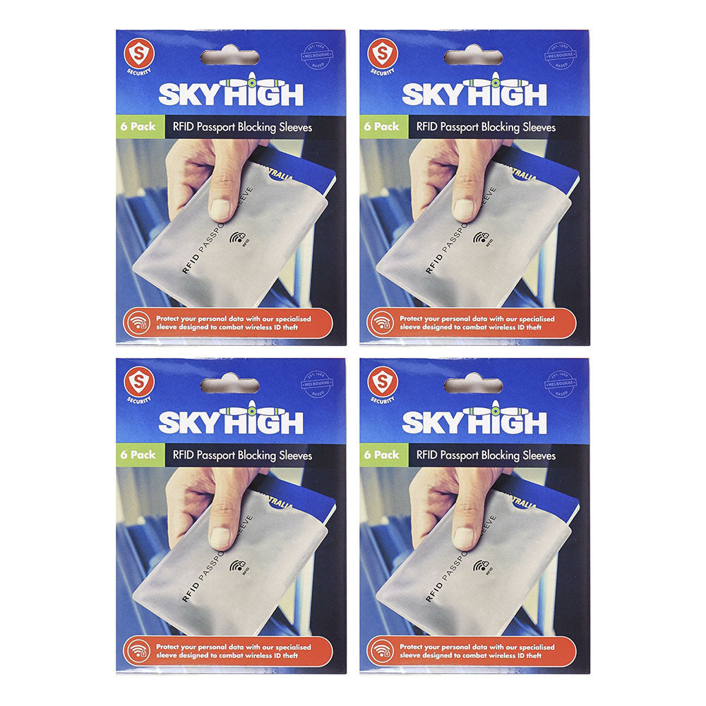4PK Sky High Travel Rfid Portective Passport Sleeve Grey