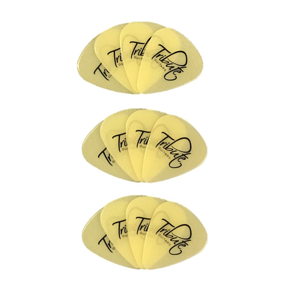 36pc Tribute Glow Guitar Plectrum Picks Medium 0.74mm