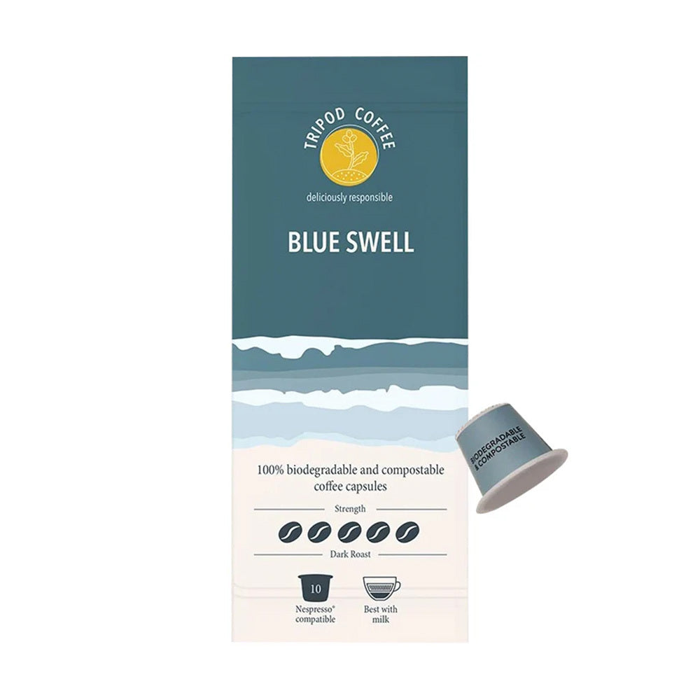 60pc Tripod Coffee Blue Swell Dark Roast Coffee Capsules