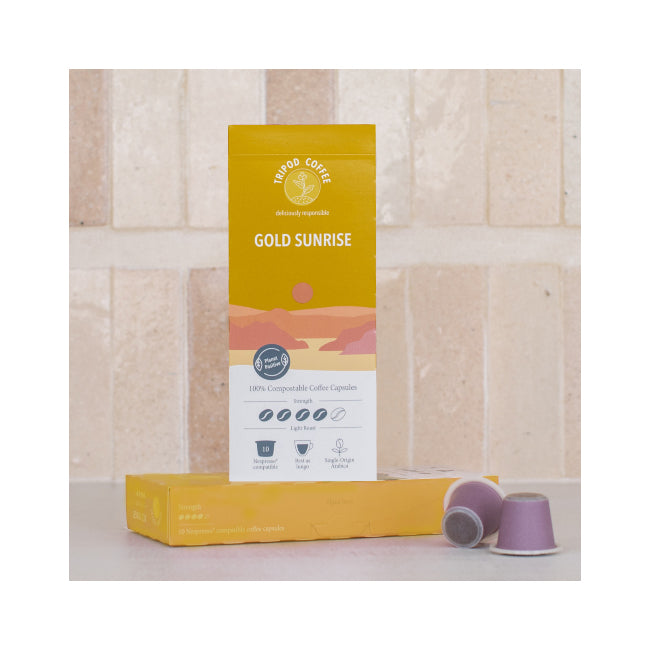 60pc Tripod Coffee Gold Sunrise Single Origin Coffee Capsules