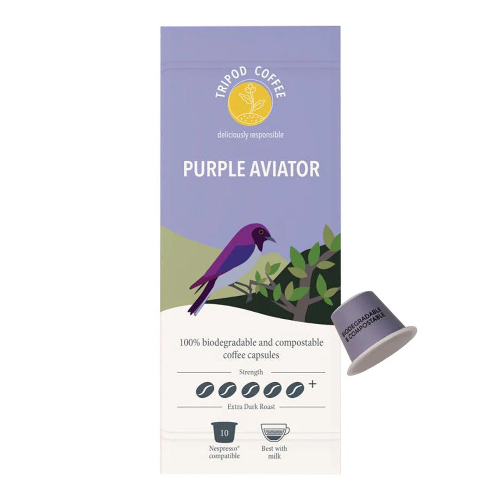 60pc Tripod Coffee Purple Aviator Specialty Coffee Capsules