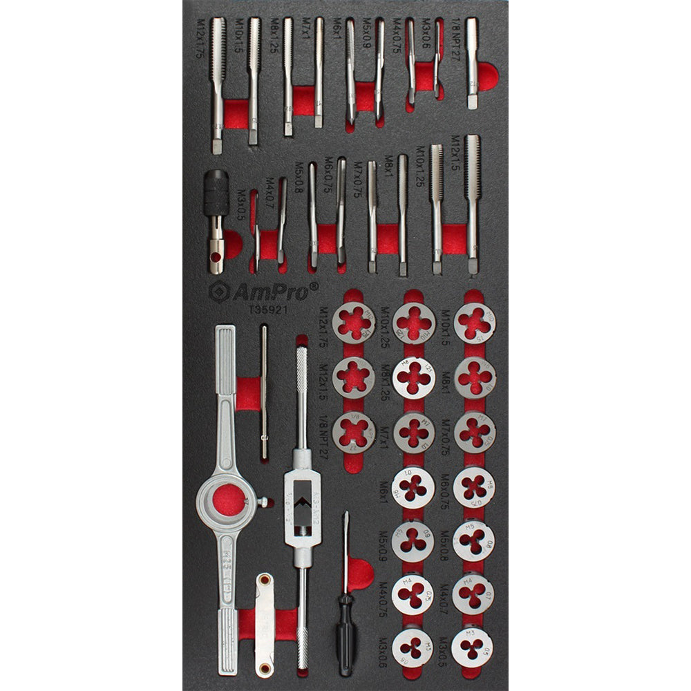 39pc Ampro Tap & Die Set Metric Tool Set TS45921