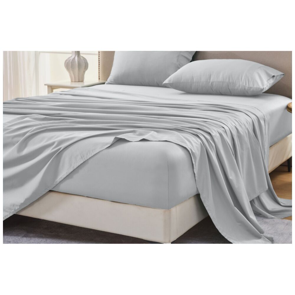 Grosvenor House 500TC Egyptian Cotton Flat Bed Sheet Only Silver