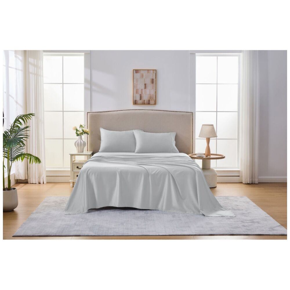 Grosvenor House 500TC Egyptian Cotton Flat Bed Sheet Only Silver