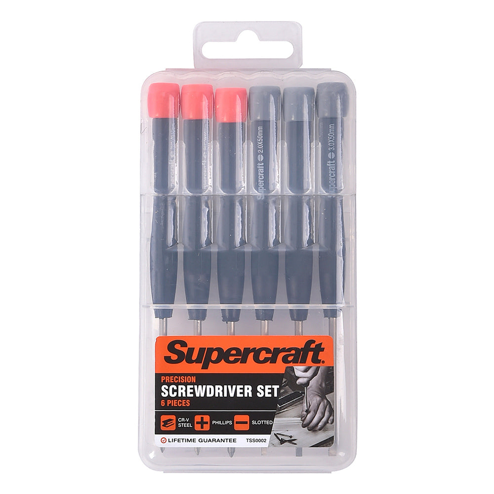 2PK 6pc Supercraft Screwdriver Precision Jewellers Slotted/Philips Tool Set