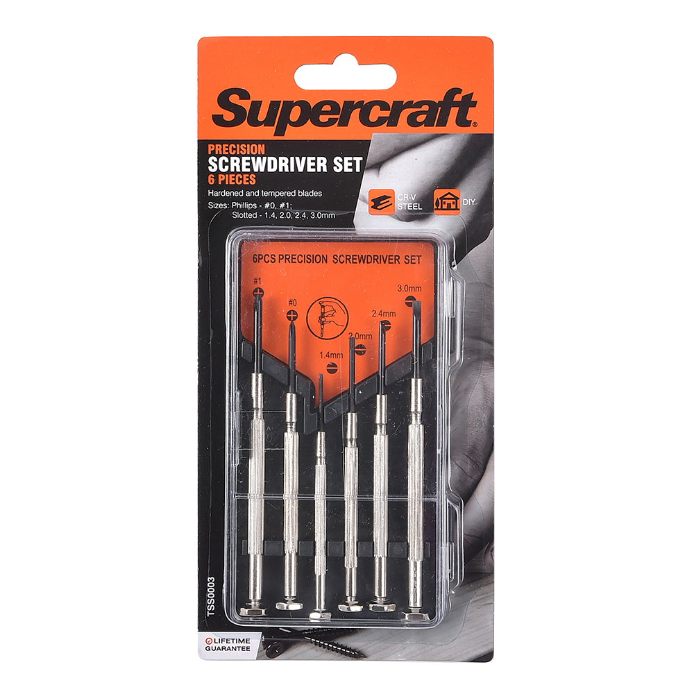 2PK 6pc Supercraft Screwdriver Jewellers Precision Slotted/Philips Tool Set