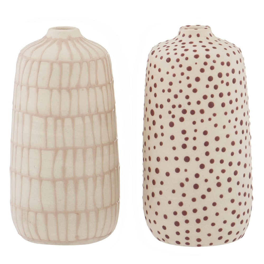 2x Amalfi Inoa 7x15cm Home Decor Vase Assorted Design