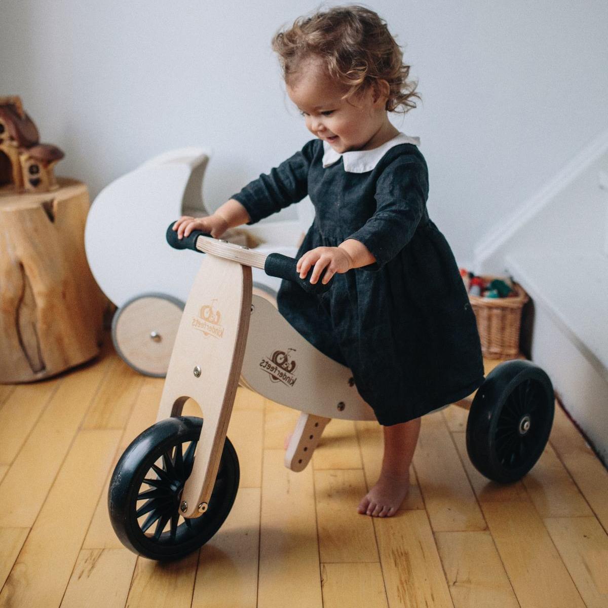 Kinderfeets 72cm Wood Tiny Tot Plus Kids Ride-On Toys White 18m+