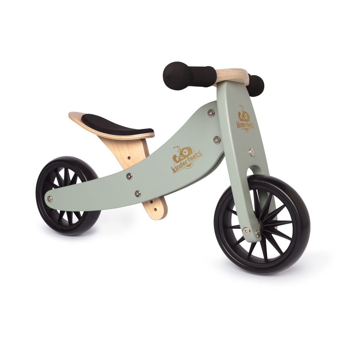 Kinderfeets 62cm Wood Tiny Tot Balance Bike Ride-On Toy Sage 24m+