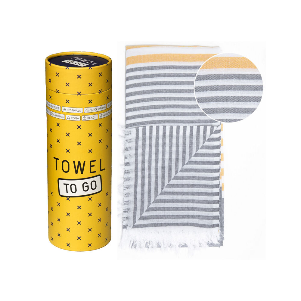 Towel To Go 100% Turkish Cotton Bali Hammam Beach Towel 180x100cm Anthracite