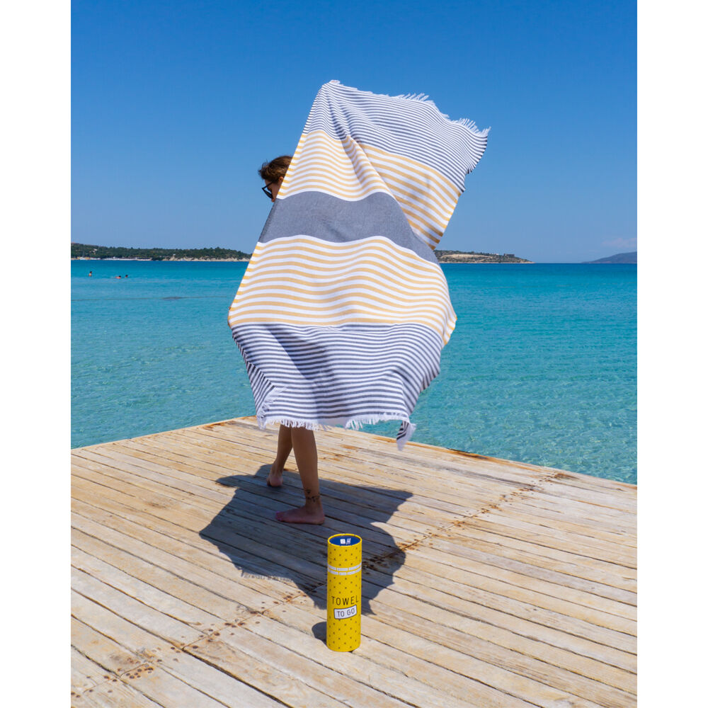 Towel To Go 100% Turkish Cotton Bali Hammam Beach Towel 180x100cm Anthracite