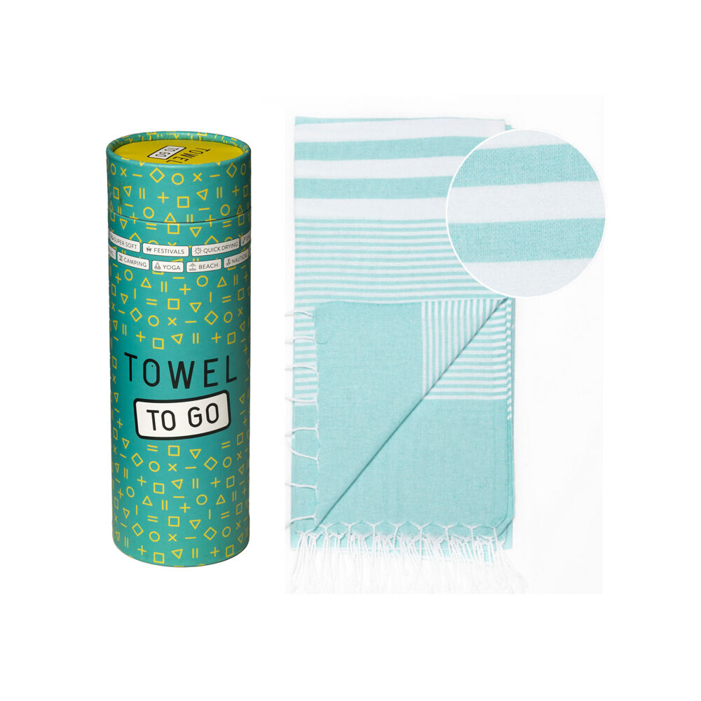 Towel To Go 100% Turkish Cotton Malibu Hammam Beach Towel 180x100cm Turquoise