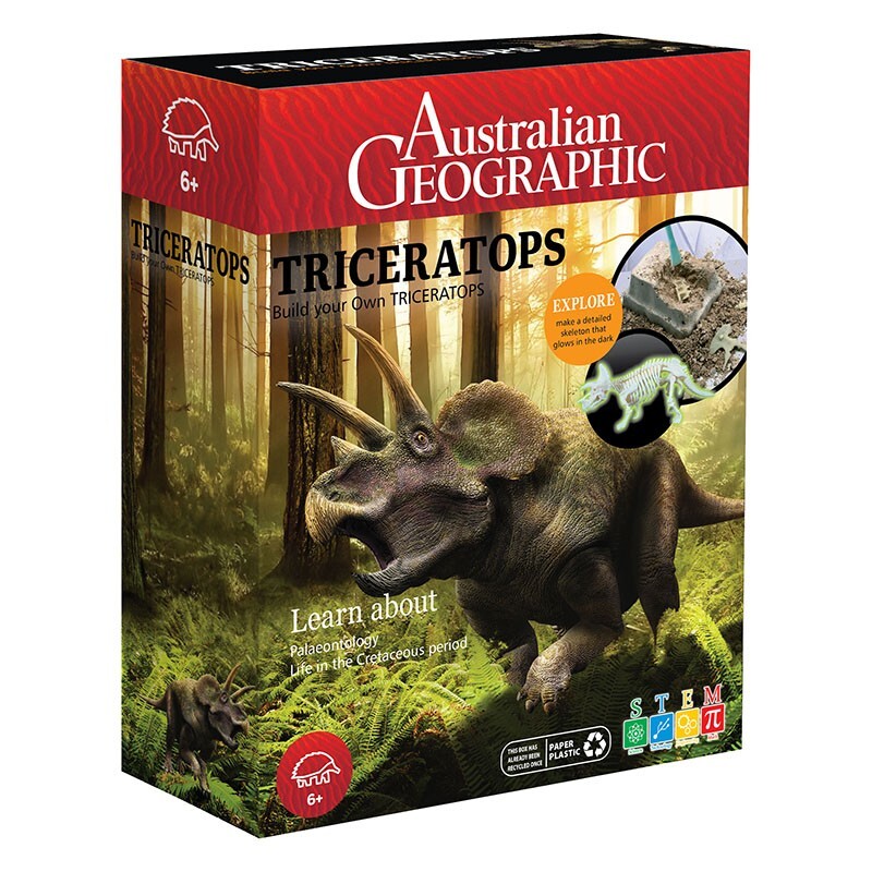 Australian Geographic Triceratops Building Dinosaur Kit Toy 6+