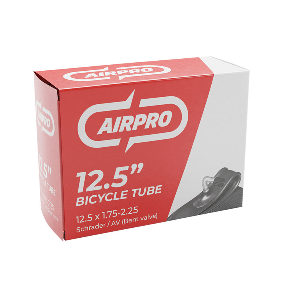 3PK AirPro Bicycle Inner Tube w/ Schrader Valve Bent 12.5x1.75-2.25'' Black