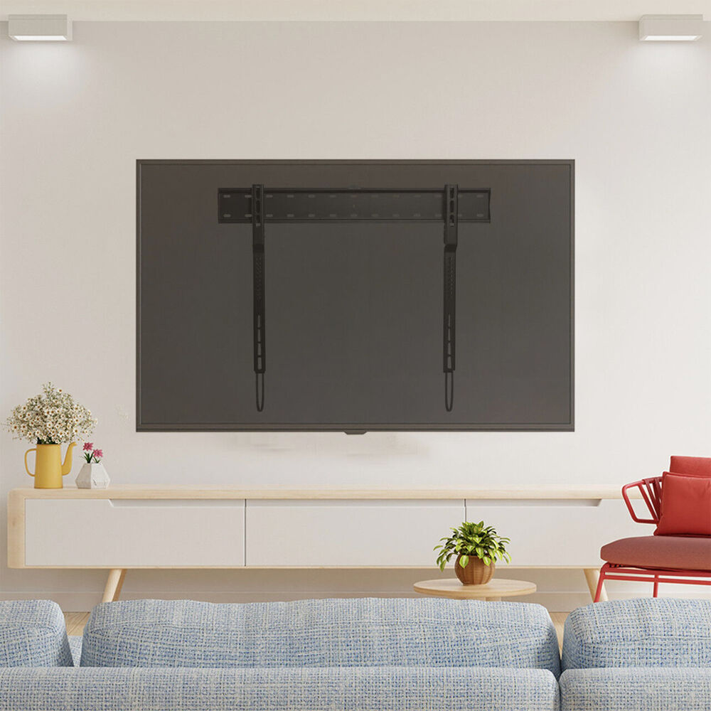 Laser Ultra Slim Fixed TV Wall Mount Bracket For 43-80in Panels Quick Release