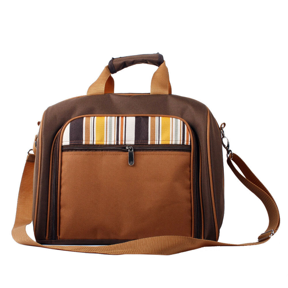 Apollo Walker 4 Person Picnic Bag Set - Brown