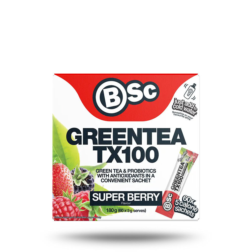 2PK BSc Green Tea TX100 Probiotic Antioxidant 60x 3g Sachets 180g Super Berry