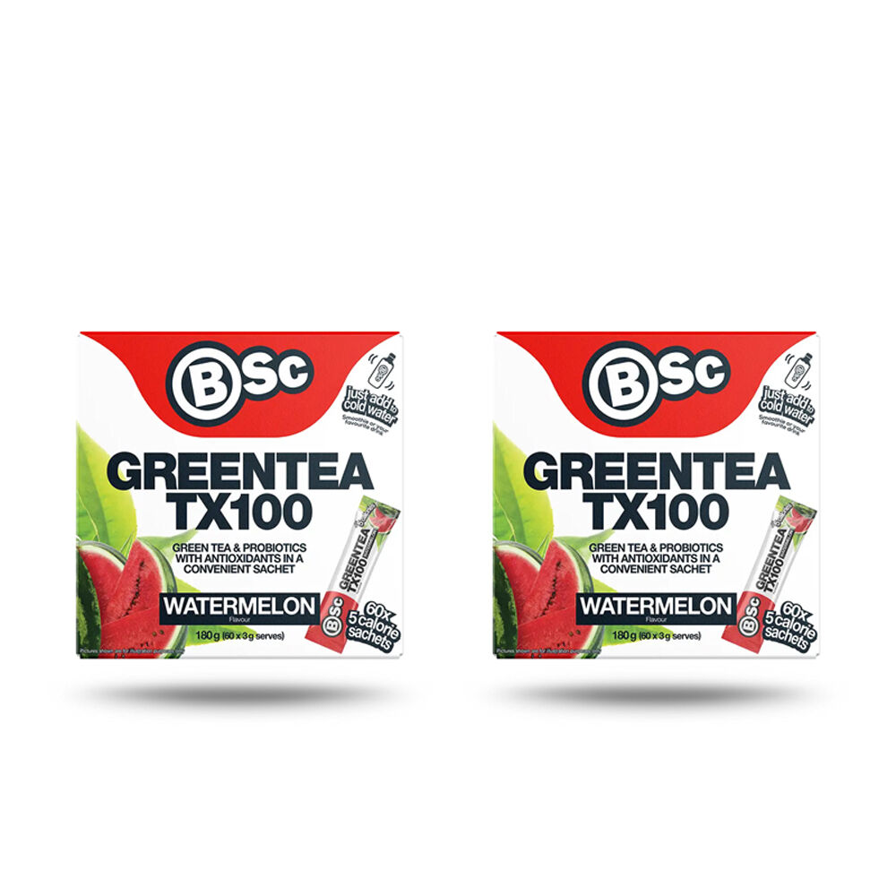 2PK BSc Green Tea TX100 Probiotic Antioxidant 60x 3g Sachets 180g Watermelon