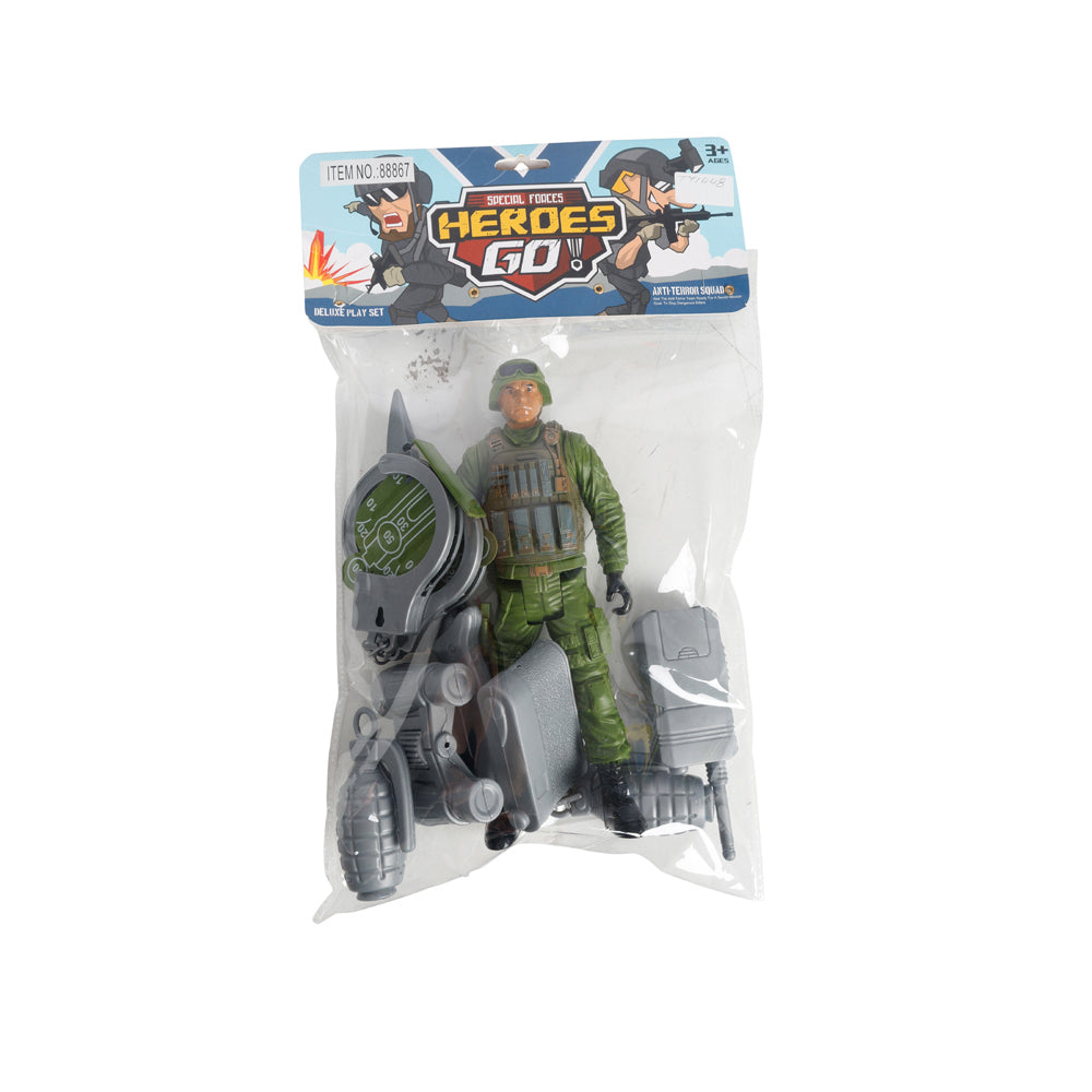 2x 9Pc Razoo Special Forces Deluxe Gun Playset In Pvc Bag 40x24cm 3+