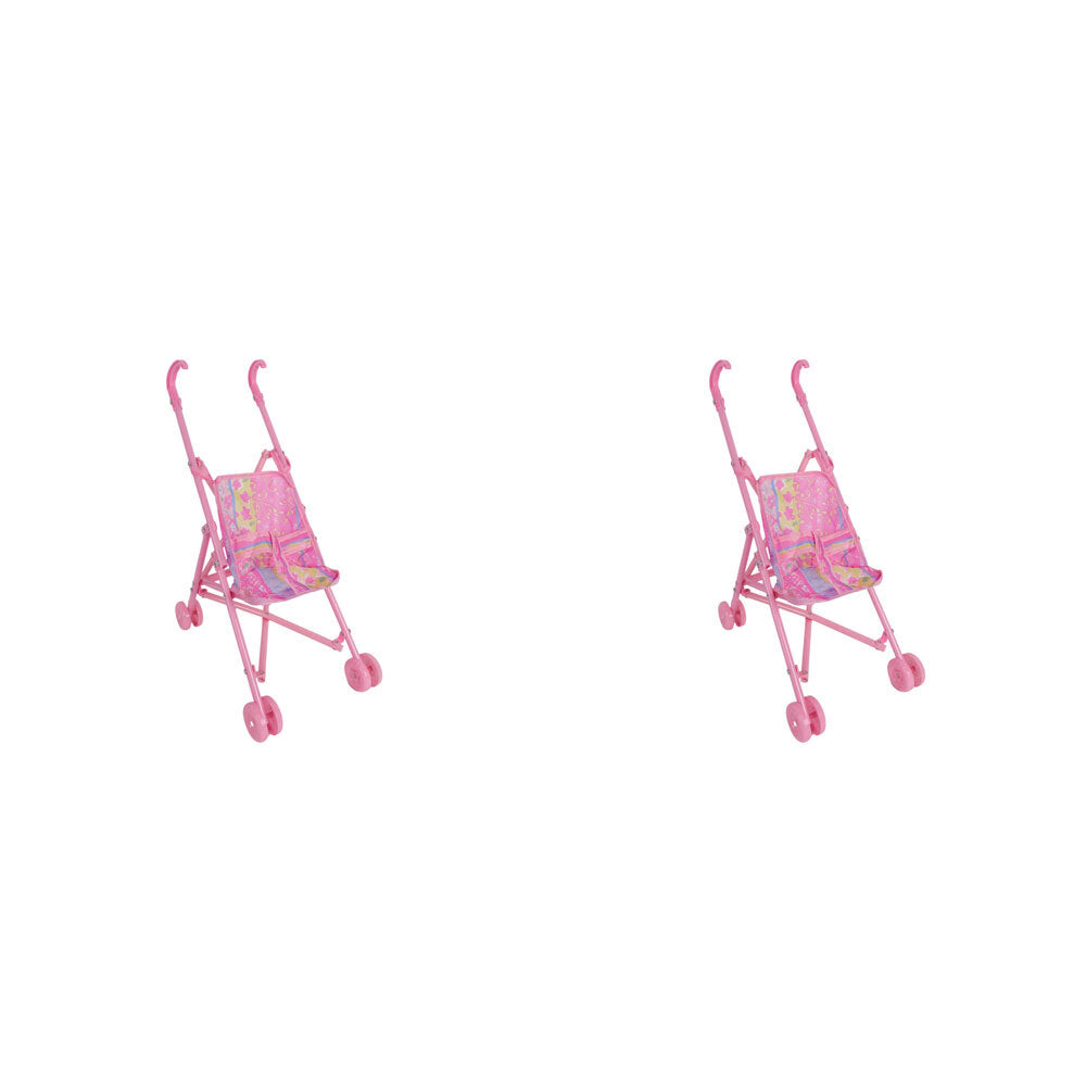 2PK Razoo Doll Kids Playful Pink Toy Stroller 42x29x18cm