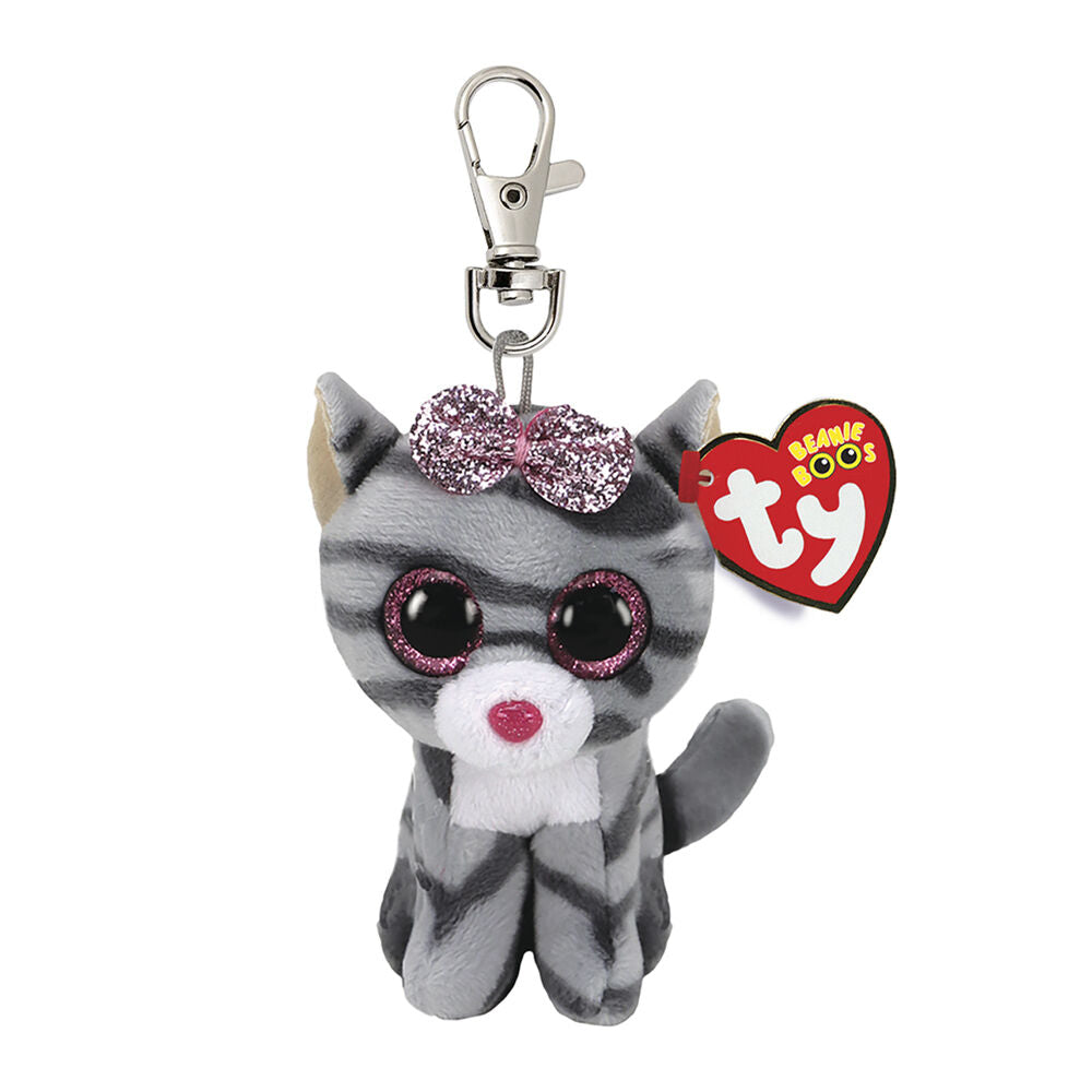 TY Beanies Kiki Gray Cat Kids/Children Plush Toy Clip 9cm 3y+