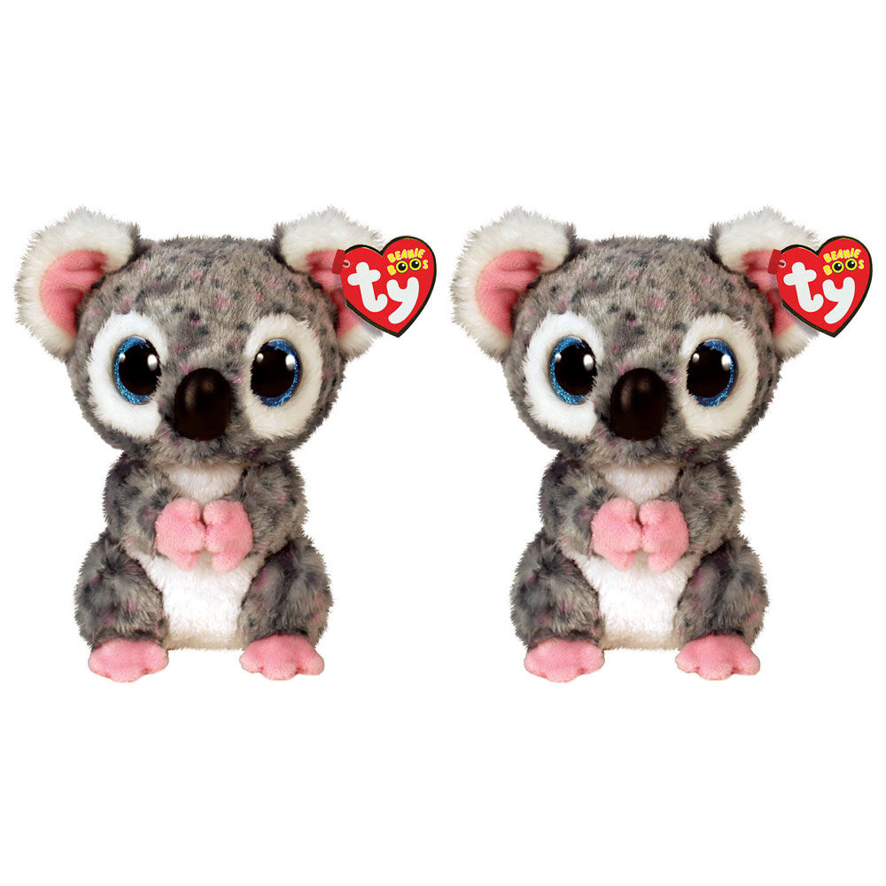 2PK Ty Beanie Boos Karli Gray Spot Koala Plush Toy 15.5cm Regular 3y+